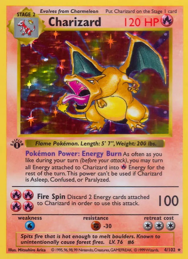 Carta Charizard Base Set 4/102 Holo