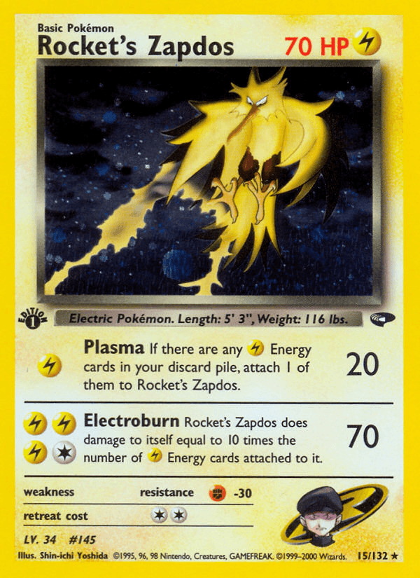 Rocket's Zapdos Gym Challenge 15/132 Holo