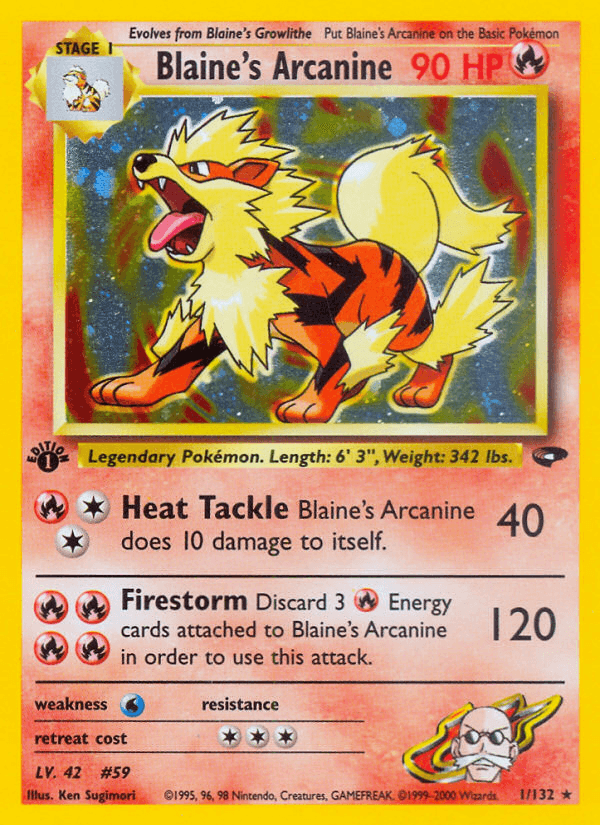 Blaine's Arcanine Gym Challenge 1/132 Holo