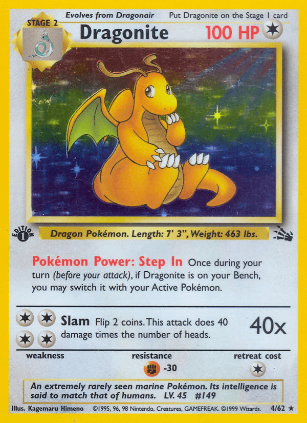Dragonite Fossil 4/62 Holo