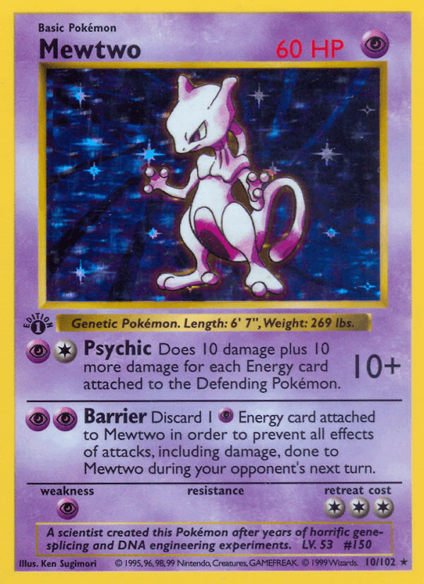 Mewtwo Base Set 10/102 Holo
