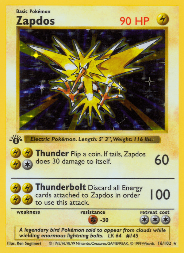 Zapdos Base Set 16/102 Holo