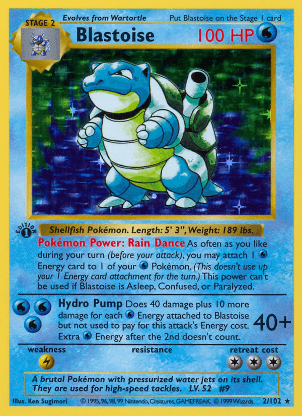 Blastoise Base Set 2/102 Holo