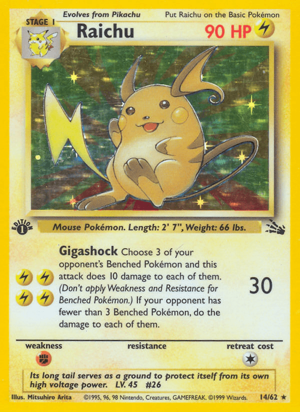 Raichu Fossil 14/62 Holo